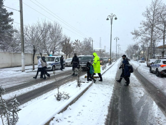 İmişlidə yağan qarla bağlı operativ tədbirlər həyata keçirilir