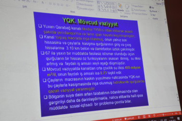 İmişlidə Qarabağ suvarma kanalının yenidən qurulması ilə bağlı ictimai müzakirə aparılıb